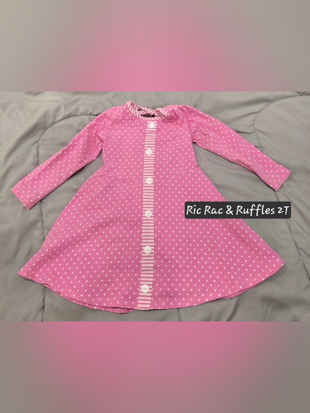 Pink Polka Dot Girls Dress